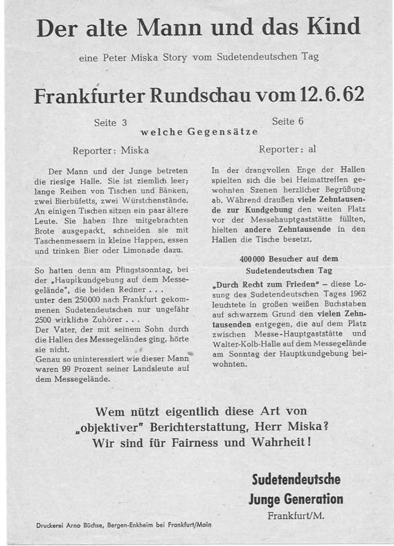 Flugblatt von 1962