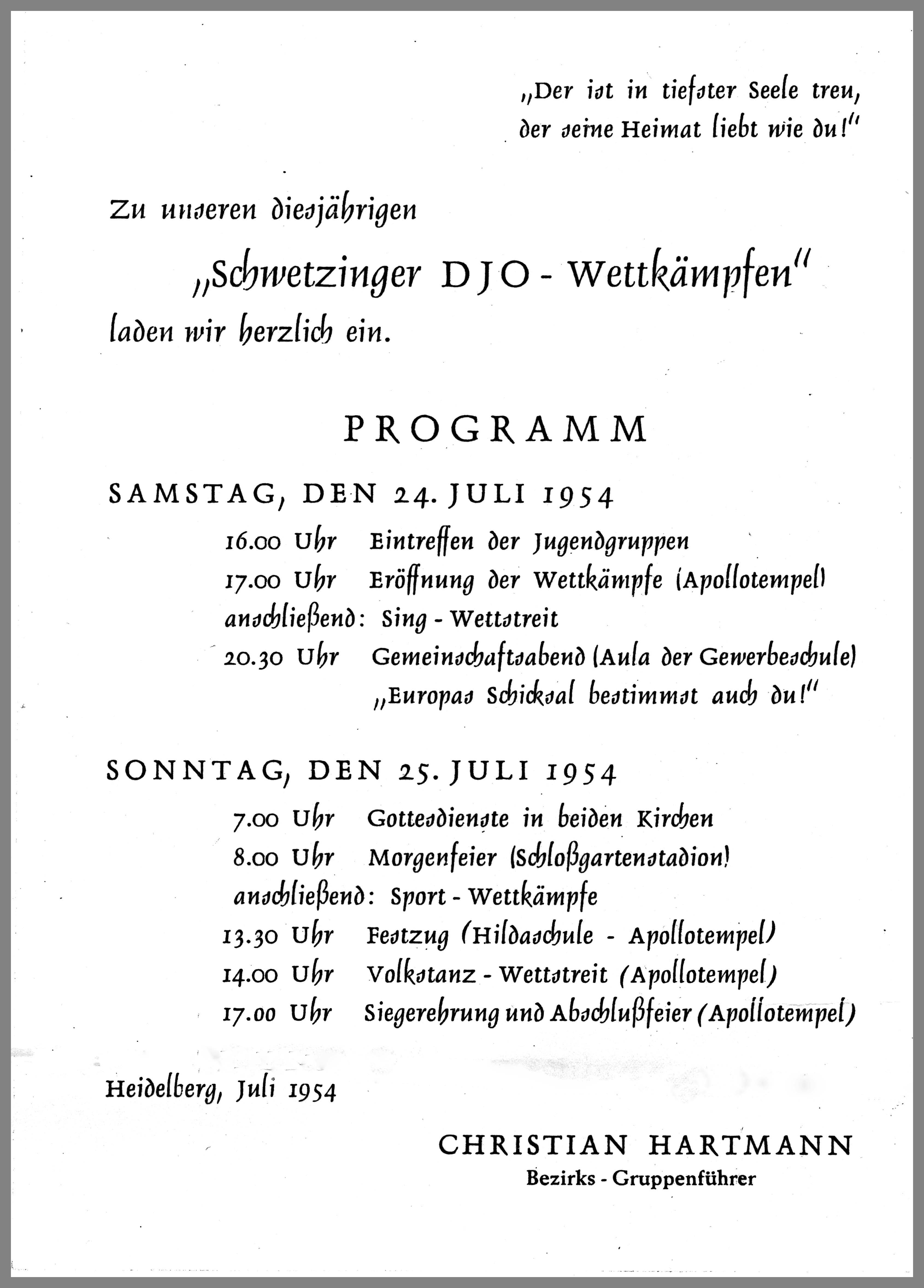 Programm 1954