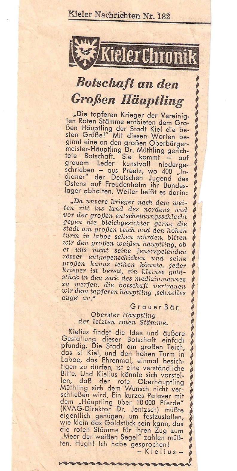 Der Orignalbericht in den KIELER NACHRICHTEN