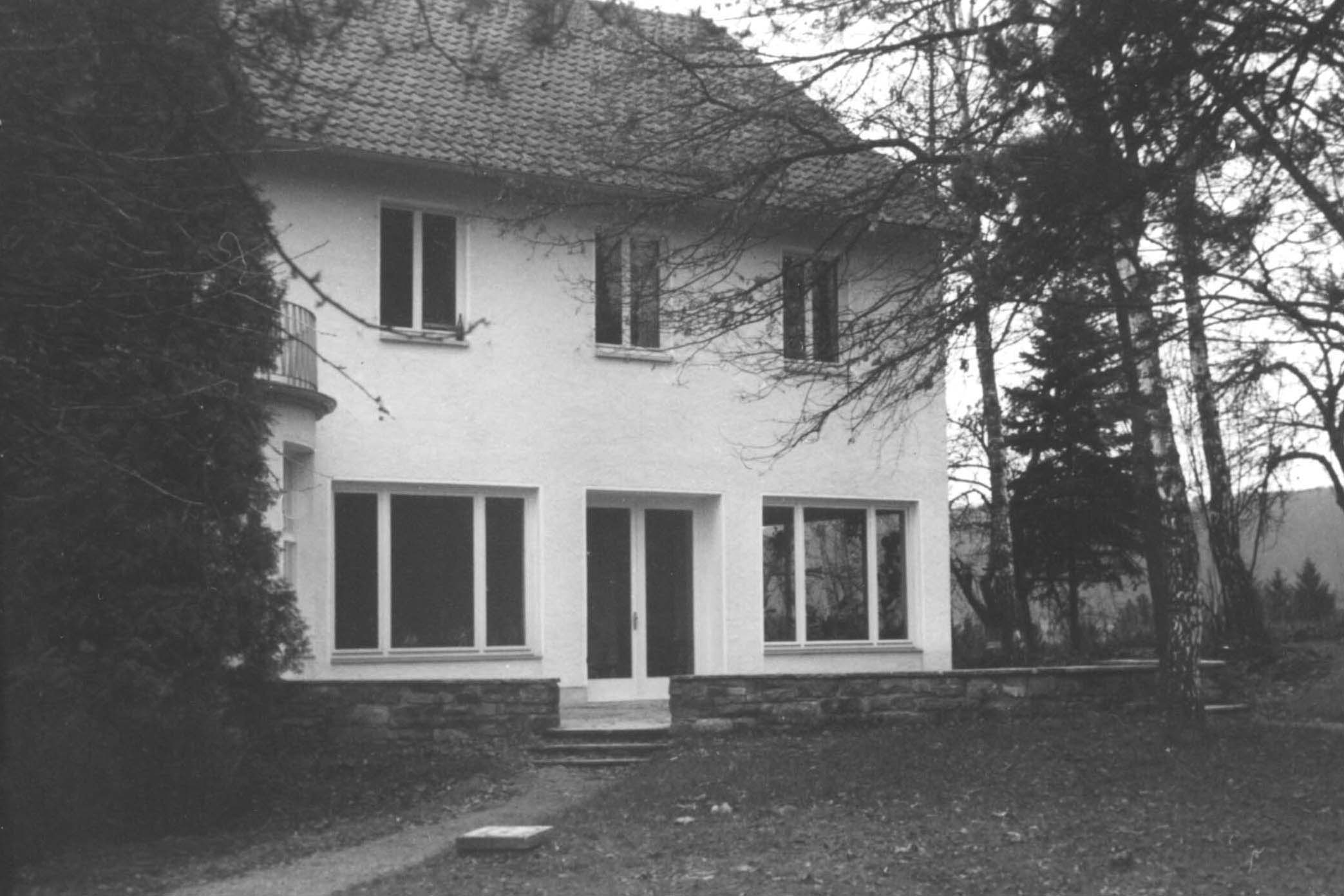der Kaminraum, vom Garten aus gesehen 1959